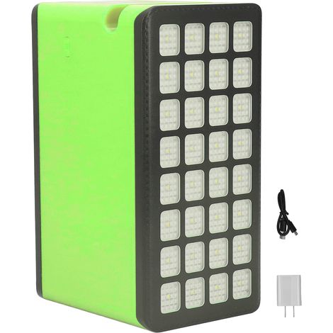 Banque d'énergie solaire 100000mAh 32LED 4 ports USB Chargeur solaire portable pour extérieur Prise US 100-240V Vert (1/5)