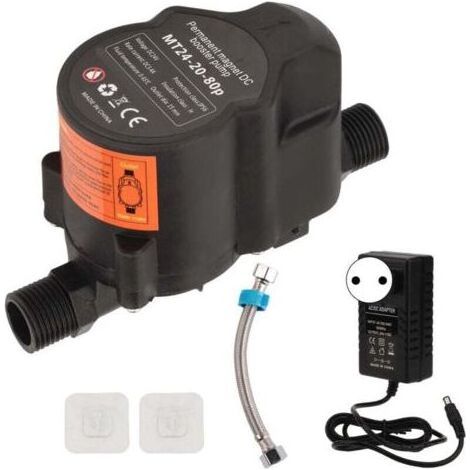 Eosnow Pompe de surpression d'eau entièrement automatique, petite pompe de recirculation de douche à faible bruit, DC 24V, prise ue 100-240V (1/5)