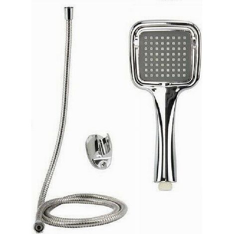 Cleafe - Kit Doccetta Doccino Soffione Doccia Bagno Laccio 1,8 Mt Staffa 59171 Quadrata - (1/2)
