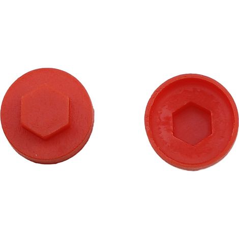Jcp Fixings Poppy Red Cover Caps - 19mm - Box of 1000 (1/2)