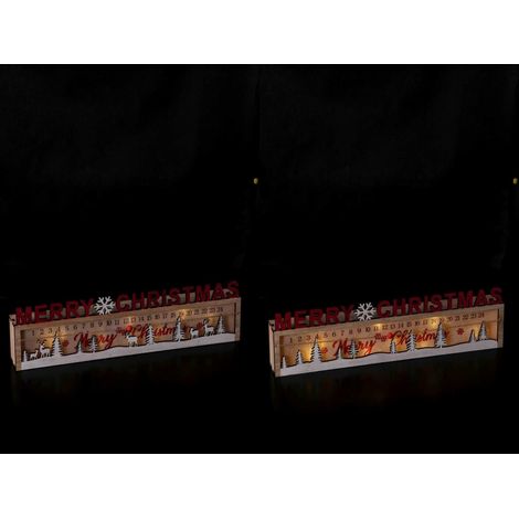 Ad Trend Calendario Avvento Natale Merry Christmas Ass. 8 Led 40 x 5 x 12 Cm Rosso 1 Pz