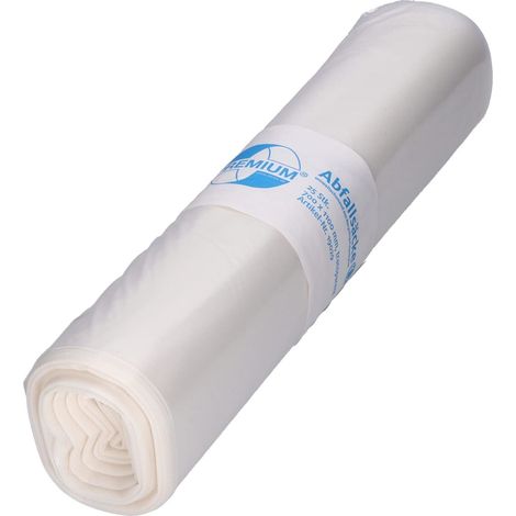 Deiss Premium - Sacchi della spazzatura, bianco o trasparente, da 70 o 120 litri, 120 Liter - Typ 60, trasparente, 1