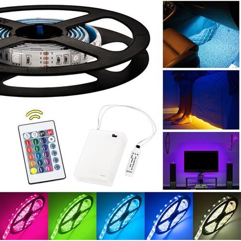 Bandeau LED RGB flexible à piles (1/4)