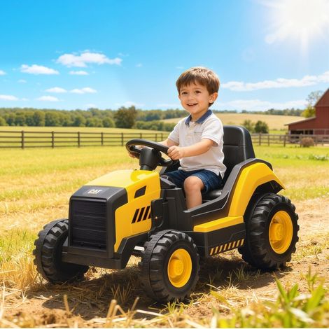 Voiture électrique enfant 12V avec télécommande, Bluetooth et musique, jaune OKMYHOME (1/5)