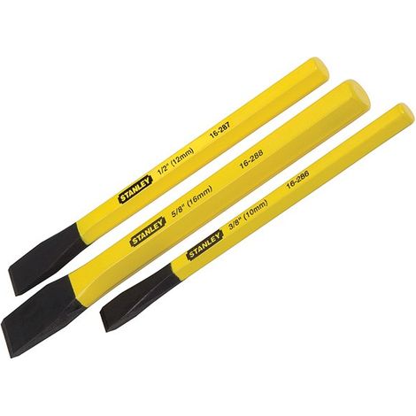 Stanley Cold Chisel Kit 3 Piece STA418298 4-18-298 Chrome Vanadium Steel Set