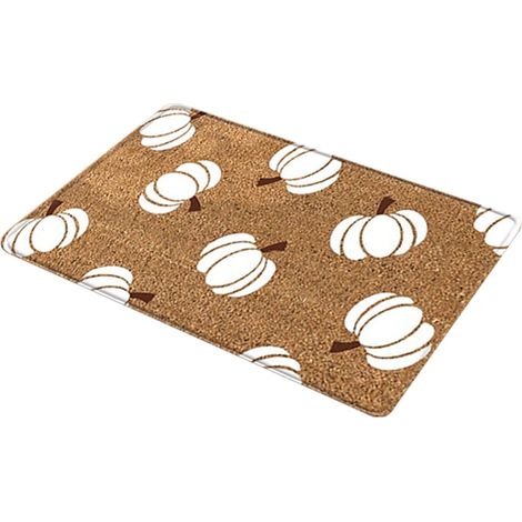 Tapis de Porte Rectangulaire Motif Citrouille, Paillasson en Polyester pour Salle de Bain et Entrée (1/5)