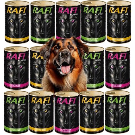 DOLINA NOTECI RAFI CLASSIC comida húmeda en latas para perros, mezcla de sabores, 14 x 1240 g