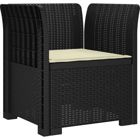 Maison Exclusive - Poltrona a 1 Posto con Cuscino Aspetto Rattan PP Antracite (1/5)