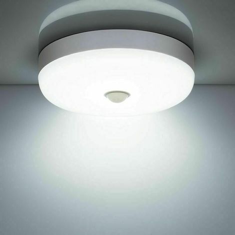 LED Ceiling Light with Motion Sensor, 12W, 1500LM, 6500K Cool White, IP56 Waterproof, Round LED Ceiling Lamp for Indoor and Outdoor Use, Staircase, Bathroom, Garage, Hallway [Energy Class (1/4)