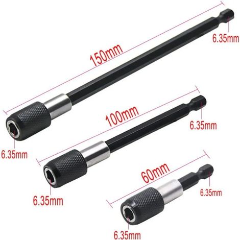 Adaptateur d'extension magnétique pour embout de tournevis avec tige hexagonale de 1/4 pouce (1/4)