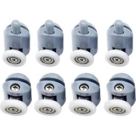 Roulettes pour Porte de Douche 8 pièces Galets de porte de douche Roulette Porte Coulissante Douche Roulettes Cabine de Douche pour Porte Douche Salle de Bain 25 mm (1/5)
