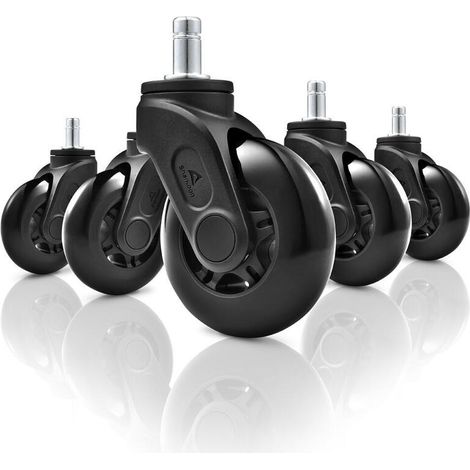 Sharkoon SW10 Nero Plastica Poliuretanica PU Rotelle (Sharkoon SW10 - styrehjul - sort [pakk) (1/4)