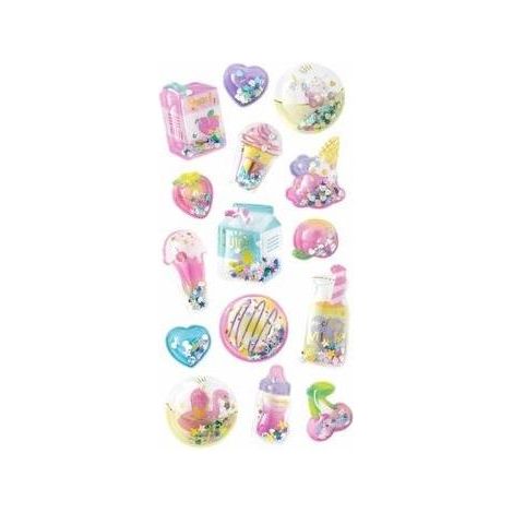 Adesivi 3D convessi e gonfi per snack, confezione da 15 pezzi.