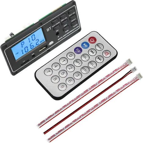 12V Bluetooth MP3 Digital-Audio-Empfängermodul mit LCD-Bildschirm, MP3-Decoder kompatibel mit APE, FLAC, WMA und WAV. (1/5)