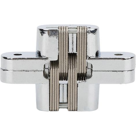 Verdeckte Scharniere aus Zinklegierung, unsichtbares, verdecktes Kreuzscharnierlager, silber (L) (1/4)
