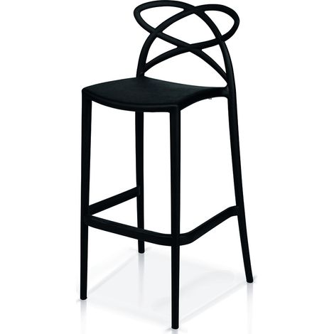 Sgabello di Design in Polipropilene Nero