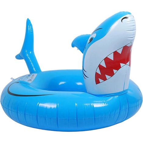 Bouée gonflable requin pour adultes - Jouet de piscine - Bouée gonflable pour fête au lac ou à la rivière Pour femmes et hommes - Vacances d'été, voyage, plage, lac, rivière, parc aquatique, fête en (1/5)