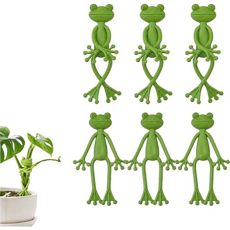 supports pour plantes motif grenouille, grimpantes, décoration jardin et pot, statues animales – Porte-plantes décoratif vert (1/5)