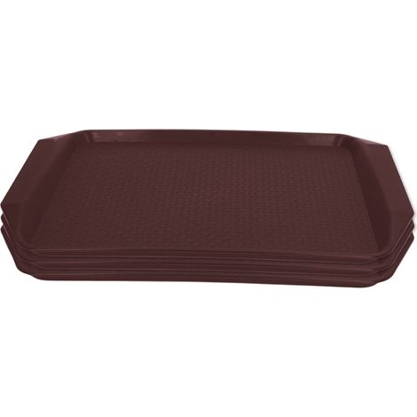 Plateau de service rectangulaire épais 3 pièces - Résistant à la chaleur, empilable, idéal pour hôtels, cafés et cantines - Plateau plastique coloré à anses (1/5)