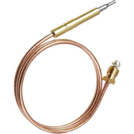 Un raccord de vanne de 60 cm avec thermocouple à tube en cuivre M9x1 pour protection contre l'extinction de flamme, compatible avec les vannes de chaudière et les thermocouples de cuisinière à gaz. (1/5)