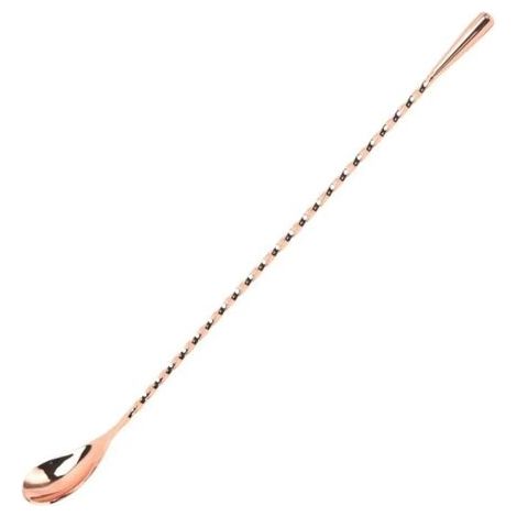 Cocktaillöffel, 30 cm langer Cocktaillöffel aus Edelstahl, langer Rührlöffel, Cocktaillöffel mit langem Griff, geeignet für Shaker, Spiraldesign (rosa) (1/5)