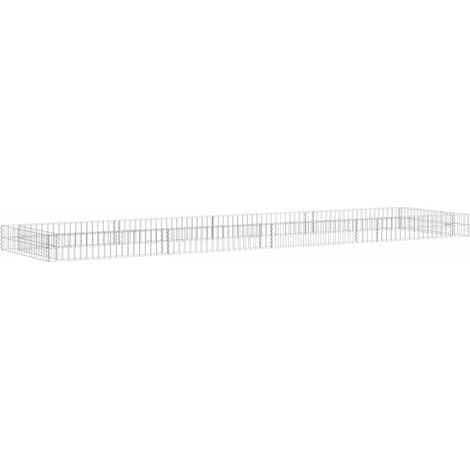 Lit surélevé à gabion-Jardinière en cage à pierre-Jardinière à gabion Acier galvanisé 400x100x20 cm (1/5)