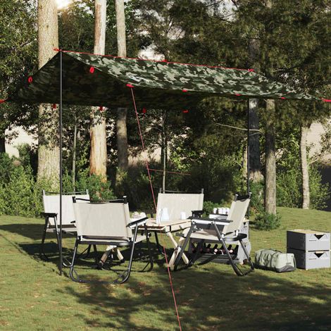 vidaXL Telone da Campeggio Mimetica 306x306 cm Impermeabile