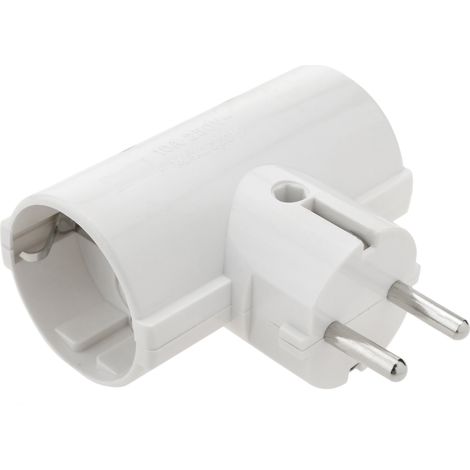 BeMatik - Multiplicateur prise double broche schuko blanc (1/4)