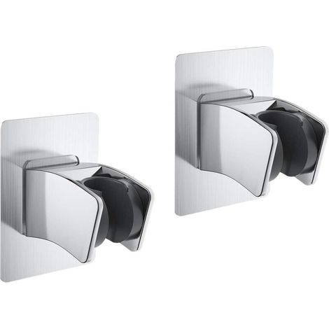 Support de pommeau de douche, support de douchette, support de douche mural auto-adhésif réglable 2 pièces sans perçage