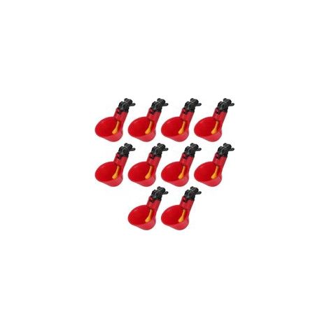 Abreuvoir de Poulet, 10 PCS Automatique pour Volaille Distributeurs d'eau Automatique avec Tasses d'arrosage pour Poulailler Poulet Canard Volaille Abreuvoir Mangeoire (1/5)