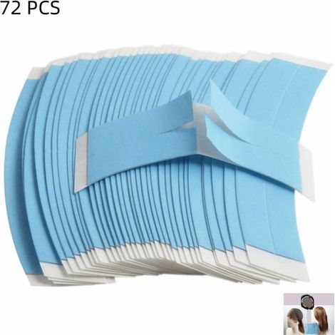 72 pezzi Nastro adesivo frontale in pizzo per parrucche Nastro biadesivo per parrucche, per cotonature ed extension 7,7 × 2,2 cm Blu (1/5)