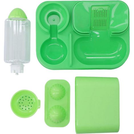 Distributeur automatique 2 en 1 pour animaux de compagnie : mangeoire et abreuvoir. Grande capacité, compartiments séparés pour aliments secs et humides, distributeur détachable pour chats fonctionnan (1/5)