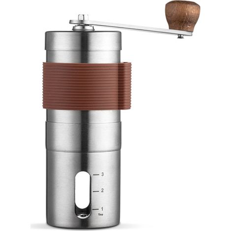Moulin à Café Manuel 138 mm avec Broyeur Céramique Réglable et Corps Inox pour Camping et Randonnée (1/5)
