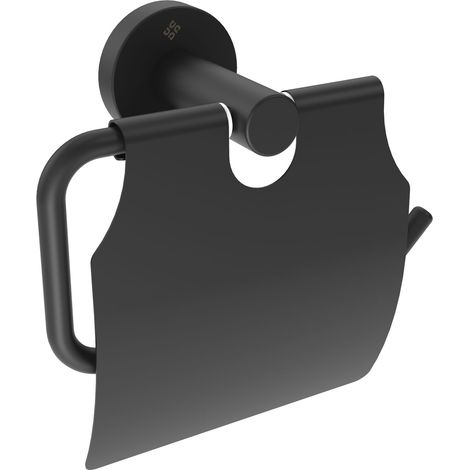 Toilettenpapierhalter Schwarz mit verdeckter Befestigung "Jasmin" (1/3)