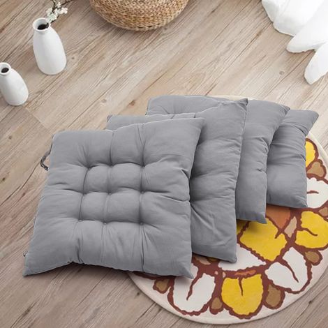 4-pack Silver-grey Garden Chair Cushions 40cm W x 40cm D x 5cm H (1/5)
