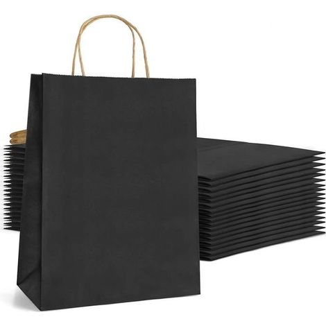 Sac Cadeau - ZGEER - 20 pcs - Noir - 26x12x31 cm - Pour Anniversaire et Mariage (1/4)