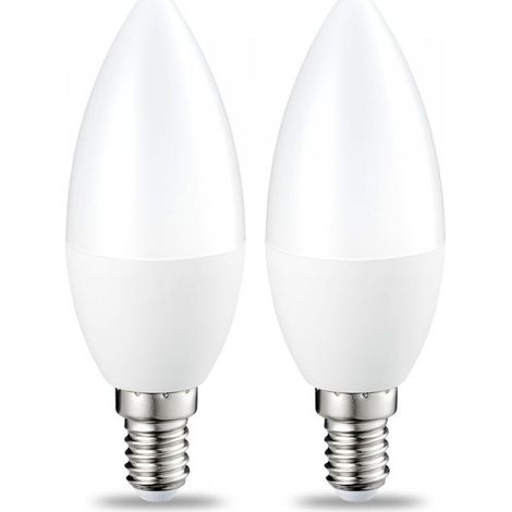 Lot de 2 petites ampoules LED en forme de flamme Culot Edison à vis E14 5 W (équivalent 40 W) Blanc chaud Intensité non variable (1/5)