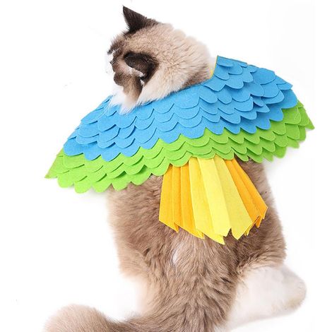 Lustiges Halloween-Kostüm für Hunde, Katzen und Vögel, Haustier-Cosplay-Kostüm, blau, Größe S