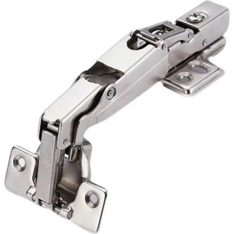 Lot de 2 charnières de porte de placard à recouvrement partiel de 165 degrés avec fermeture amortie hydraulique pour meubles de cuisine (1/5)