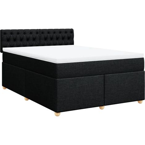 Maison Exclusive - Boxspringbett mit Matratze Schwarz 160x200 cm