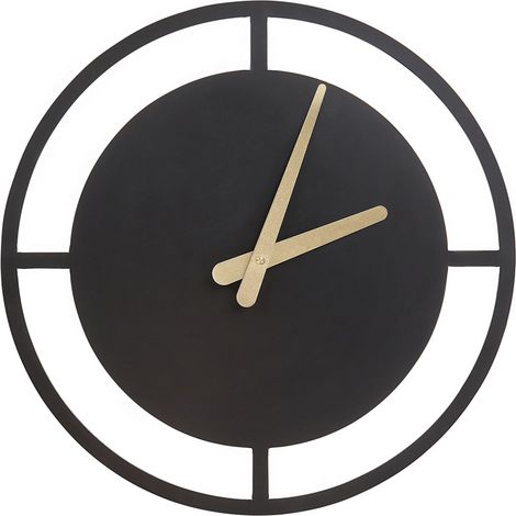Reloj de pared colgante decoración ⌀ 40 cm moderno diseño minimalista sin números acero negro Trient