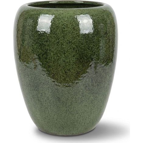 Provencelia Pflanzkübel Galilee Ø50 cm Höhe 60 cm frostbeständig, keramisch, handgefertigt, Tropengrün (1/5)
