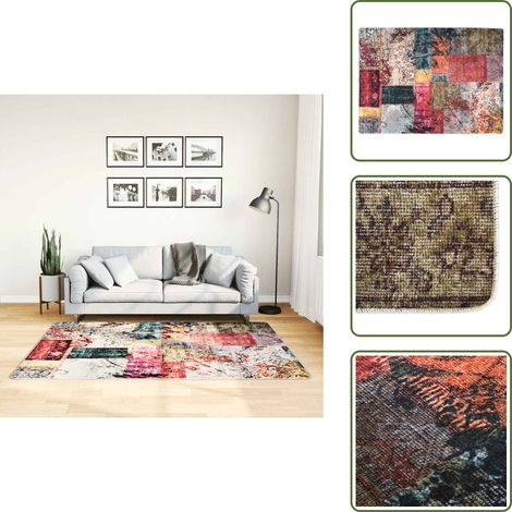 Tapis lavable antidérapant Patchwork 120x180 cm multicolore - Tapis Design - Tapis Salon - Tapis Chambre - Tapis Coloré - Tapis Multicolores (1/5)