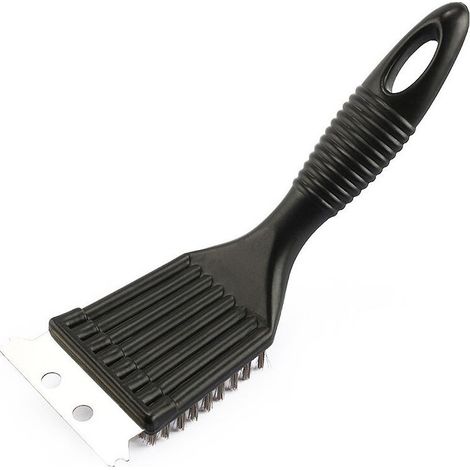 Brosse Grill Brosse à Gril, grattoir de Nettoyage, Brosse de Nettoyage BBQ, grattoir, soies en Acier Inoxydable - Noir (1/5)