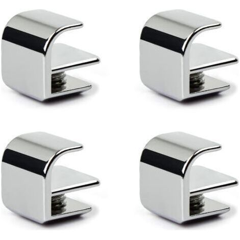 Juego de 4 pomos para puertas de ducha, abrazaderas para vidrio de 1 a 4 mm de grosor, tirador para puertas correderas y de ducha. (1/5)
