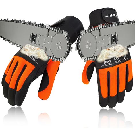 Chainsaw Protection Gloves for Two Hands Class 1 Synthetic Leather with Cut Protection, Chainsaw Forestry Protection Gloves (1/5)