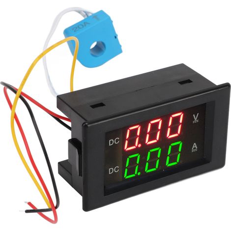 2-in-1 Volt-Amperemeter 600V 20A, Dual Digital LED Display, Spannungs- und Stromprüfer für Auto, Motorrad, Boot, Wohnmobil, elektrisches Diagnosegerät. (1/5)