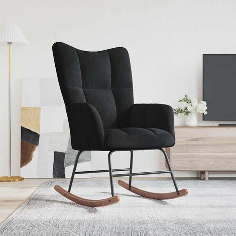 Rocking Chair Black 78 x 61 x 98 cm Velvet vidaXL (1/5)
