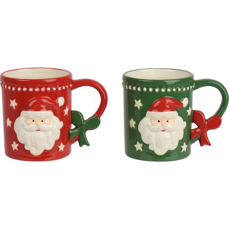 Kaemingk Tazza Babbo Natale in Dolomite Smaltata 13x9x10 cm Assortita