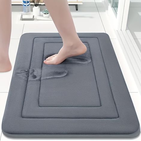Un tappetino da bagno in pile di corallo, antiscivolo, ad asciugatura rapida, con retro in PVC, lavabile in lavatrice, morbido, adatto a docce, lavanderie e servizi igienici. (1/3)